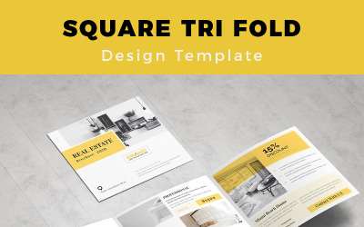 Ruske Real Estate Square Trifold-Broschüre - Vorlage für Unternehmensidentität