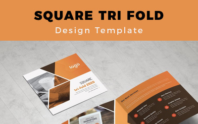 Vincen Yellow Square Trifold Brochure - Vorlage für Unternehmensidentität