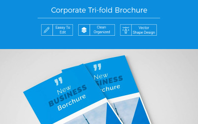 Brochure a tre ante Trupi Business Blue - Modello di identità aziendale