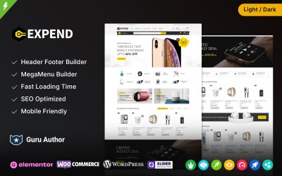 Expend – elektronika a mega obchod Elementor téma WooCommerce