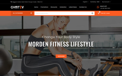Gymtiv - Tema de PrestaShop para tienda de fitness
