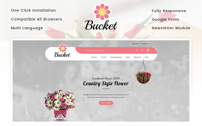 Plantilla OpenCart "Bucket Flowers Store" #86642