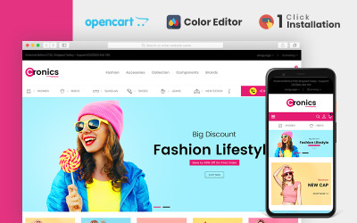 Plantilla OpenCart para tienda de moda Cronics