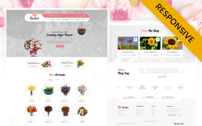 Шаблон OpenCart Bucket Flowers Store