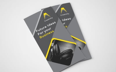 Tuota Yellow &amp; Black Tri-Fold brochure - Corporate Identity Template