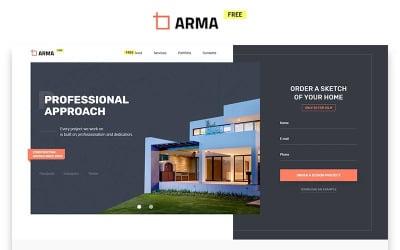 ARMA - Modelo de página de destino HTML criativo gratuito para construtora