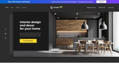 Безкоштовний сучасний шаблон цільової сторінки Interia – Design Agency