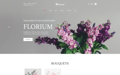 Florium - Blomsterbutik Modern flersidig HTML-webbplatsmall