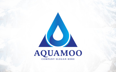 Letter A Water Drop - Blue Aqua Logo Design