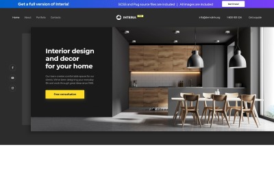 Responzivní Šablona mikrostránek "Interia - Design Agency Free Modern HTML Landing Page Template" #86755
