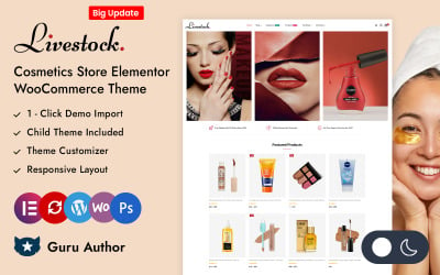 Ganado - Tema responsivo de Elementor WooCommerce para tienda de cosméticos