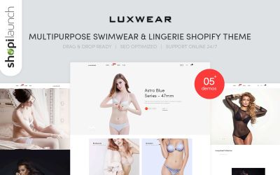 Luxwear - тема Shopify для многоцелевых купальных костюмов и нижнего белья