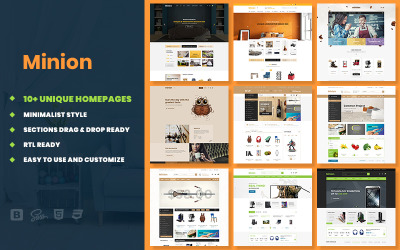 Responsywny szablon Shopify Minion | Multi-store Responsive #86971