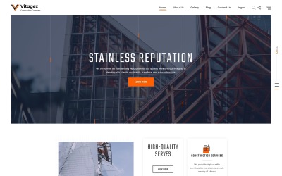 Vitagex - Építőipari vállalat többoldalas, modern HTML webhelysablon
