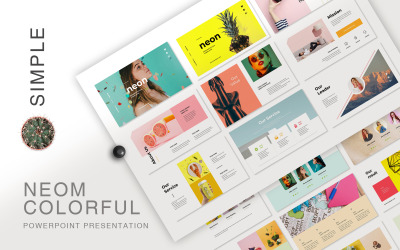 Neon Colorful PowerPoint sablon 87087