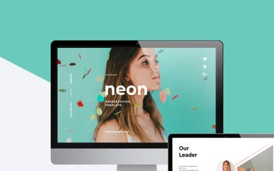 Neon Renkli Sunum PowerPoint şablonu