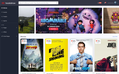 Bookishow - Filmy, wydarzenia, sport Szablon strony internetowej
