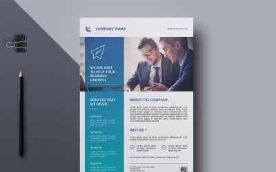 Sistec Blue Business Flyer - Modelo de identidade corporativa