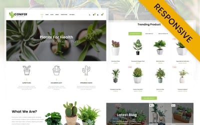 WooCommerce téma obchod s jehličnatými rostlinami