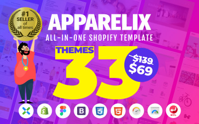 Apparelix - Чиста багатоцільова тема Shopify