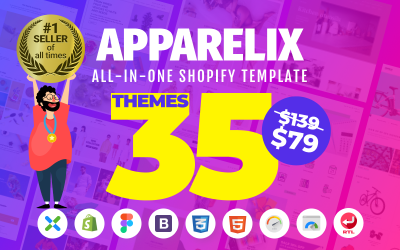 Apparelix - Tema Shopify multiuso pulito