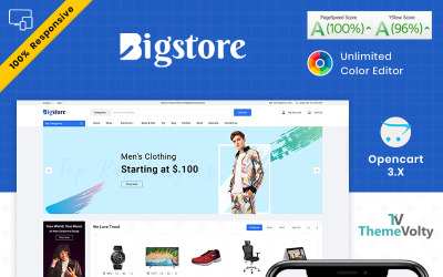 "Big Store - Mega Electronics Shop" - адаптивний OpenCart шаблон №87255