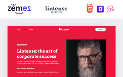 Книжковий магазин Lintense - шаблон цільової сторінки HTML Writer