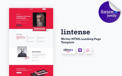"Lintense Book Store - Writer HTML" Responsive Landingspagina Template №87249