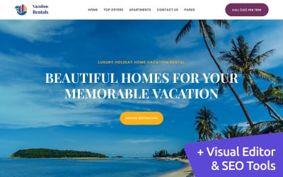 Modello di pagina di destinazione per case vacanze