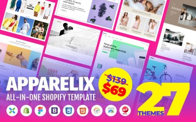 Responsive Apparelix - Clean Multipurpose Shopify #87247