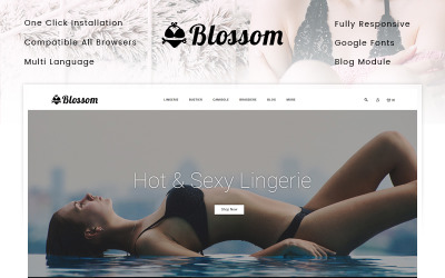 Responsive Blossom - Lingerie Store PrestaShop Theme #87260