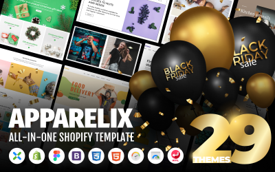 Responsywny szablon Shopify Apparelix - Clean Multipurpose #87247