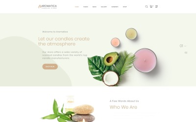 Aromatica - A gyertyák többoldalas HTML webhelysablont tárolnak