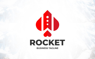 Boda de logotipo de amor de cohete de velocidad rápida