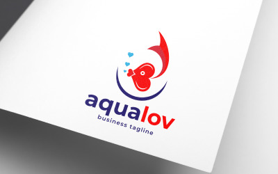 Design de logotipo adorável para aquário de peixes