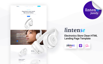 Lintense Headphones - Магазин електроніки Чистий шаблон цільової сторінки HTML