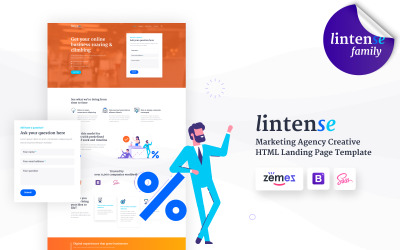 Lintense SEO-bureau - Marketingbureau Creatieve HTML-bestemmingspagina-sjabloon
