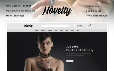 "Novelty - Jewelry Store" - адаптивний OpenCart шаблон №87338