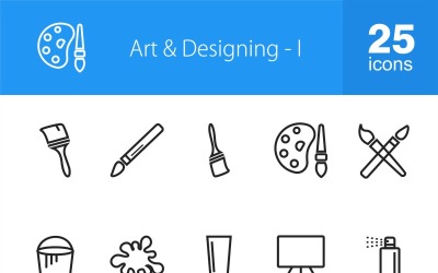 50 pictogrammenset voor kunst en ontwerpen