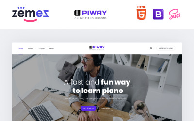 PIWAY - Müzik Okulu Çok Sayfalı Temiz HTML Web Sitesi Şablonu