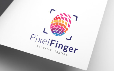 Pixel Fingerprint Security Logo Template