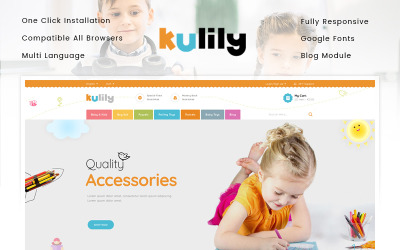 Responsive Kulily - Kids Store PrestaShop Theme #87344