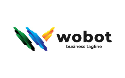 Robotmärke W Letter Web Logo Design