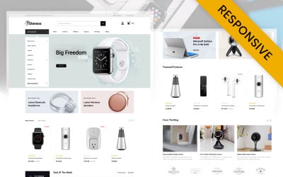 Stereo - Modello reattivo OpenCart del negozio di elettronica