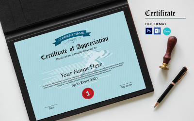 Sistec Modern Appreciation Certificate Template
