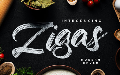Zigas | Carattere pennello moderno