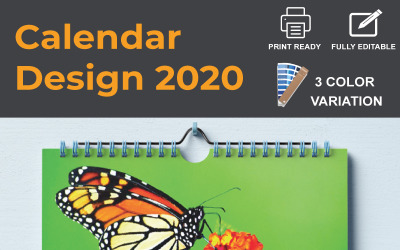 Planejador do calendário de parede 2020