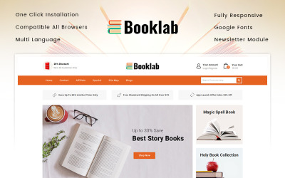 Reszponzív Booklab - Books Store OpenCart Template OpenCart sablon 87512