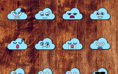 Nice Cloud Smiles Set - Illustration