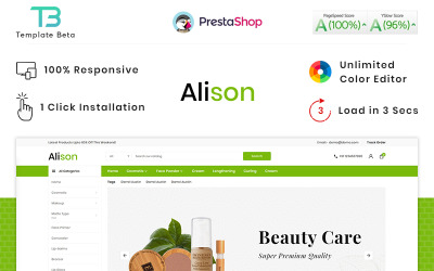 Tema Alison Cosmetic Mega Store PrestaShop